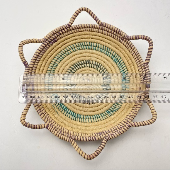 HANDMADE Coiled Woven Trinket 6” Wall Basket - Picture 5 of 7